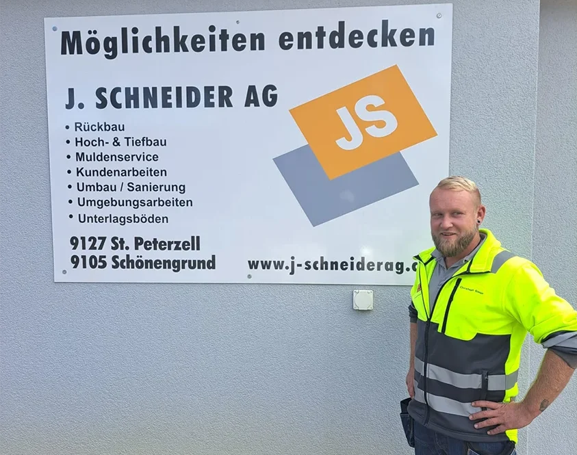 Christoph Gmür als gastgeber - Gewerbeverein Neckertal - zGascht bim Gwerb 2023 bei J.Schneider AG